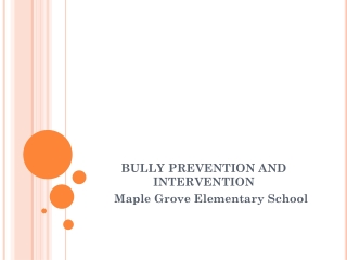 BULLY PREVENTION AND INTERVENTION