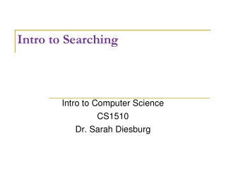 Intro to Searching