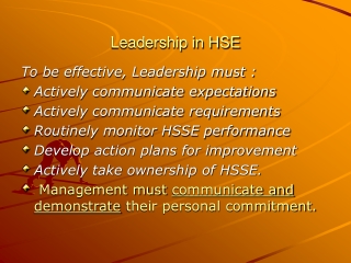 Leadership in HSE