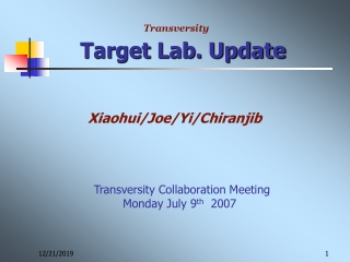 Target Lab. Update