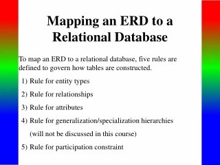 Mapping an ERD to a Relational Database