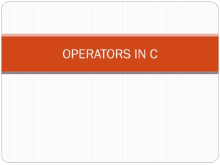 OPERATORS IN C