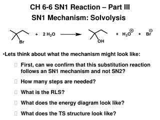 SN1 Mechanism: Solvolysis
