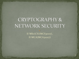 CRYPTOGRAPHY &amp; NETWORK SECURITY