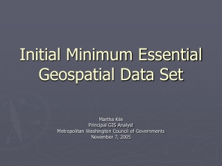 Initial Minimum Essential Geospatial Data Set