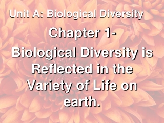 Unit A: Biological Diversity