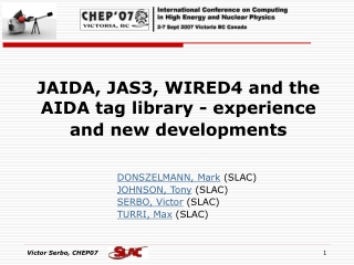 JAIDA, JAS3, WIRED4 and the AIDA tag library - experience and new developments