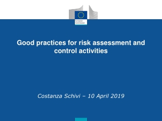 Good practices for risk assessment and control activities