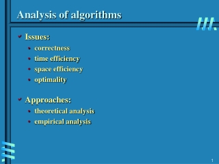 Analysis of algorithms