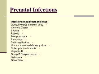 Prenatal Infections