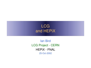 LCG  and HEPiX