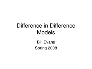 Difference in Difference Models