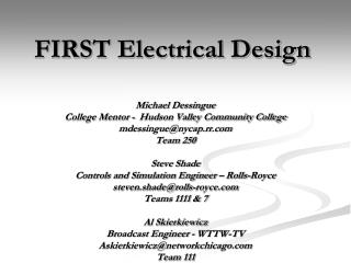 FIRST Electrical Design