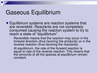 Gaseous Equilibrium