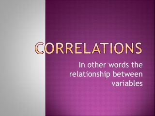 Correlations