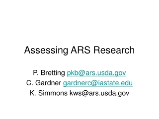 Assessing ARS Research