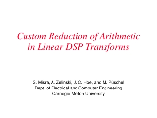 Custom Reduction of Arithmetic in Linear DSP Transforms