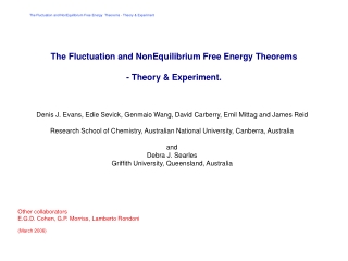 The Fluctuation and NonEquilibrium Free Energy Theorems - Theory &amp; Experiment.