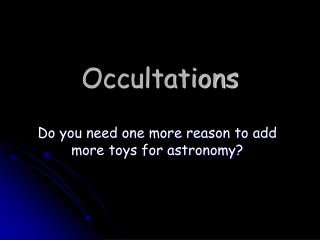 Occultations