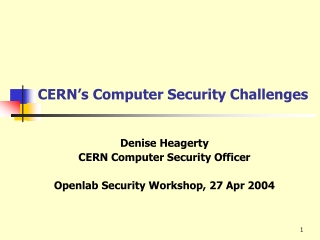 CERN’s Computer Security Challenges