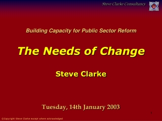 Building Capacity for Public Sector Reform The Needs of Change