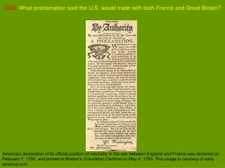 LEQ: What proclamation said the U.S. would trade with both France and Great Britain?