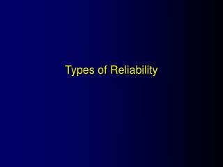 Types of Reliability