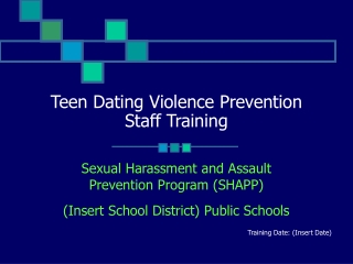 Teen Dating Violence Prevention Staff Training