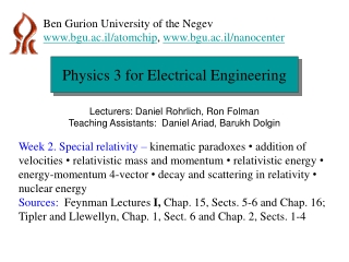 Physics 3 for Electrical Engineering