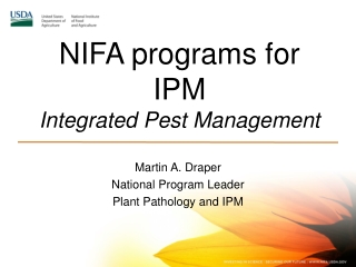 NIFA programs for IPM Integrated Pest Management