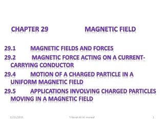 Chapter 29                      Magnetic Field