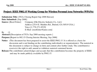 Project: IEEE P802.15 Working Group for Wireless Personal Area Networks (WPANs)