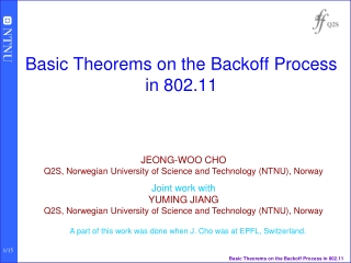 Basic Theorems on the Backoff Process  in 802.11