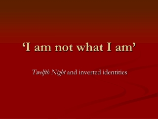 ‘I am not what I am’