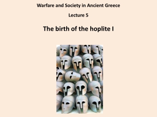 Warfare and Society in Ancient Greece