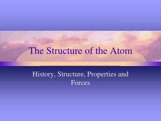 The Structure of the Atom