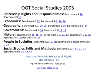 OGT Social Studies 2005