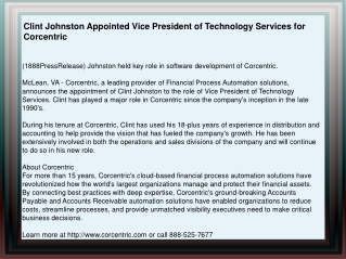 Clint Johnston Appointed Vice President of Technology Servic