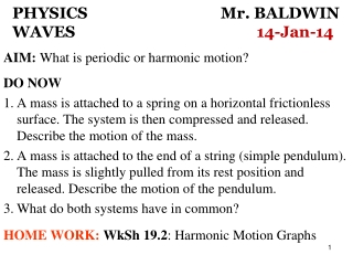 PHYSICS 			        Mr. BALDWIN  WAVES				                  14-Jan-14