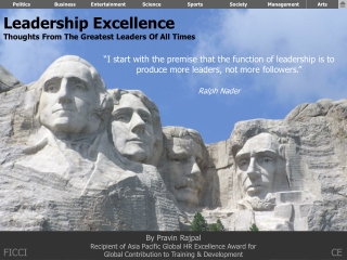 Leadership Excellence Thoughts From The Greatest Leaders Of All Times