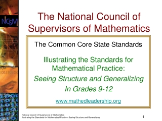 The National Council of Supervisors of Mathematics