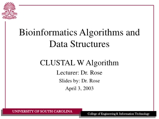 Bioinformatics Algorithms and Data Structures