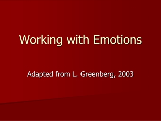 Working with Emotions