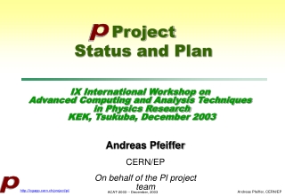 Project Status and Plan