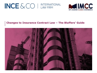 Changes to Insurance Contract Law – The Bluffers’ Guide