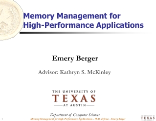 Memory Management for High-Performance Applications