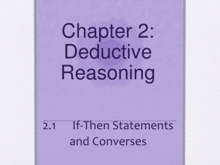 Chapter 2: Deductive Reasoning