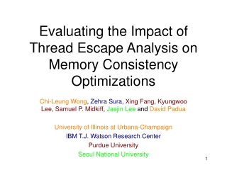 Evaluating the Impact of Thread Escape Analysis on  Memory Consistency Optimizations