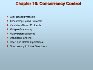 Chapter 16: Concurrency Control