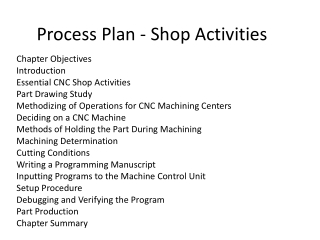 Process Plan - Shop Activities